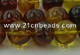 CAR505 15.5 inches 12mm - 13mm round natural amber beads wholesale