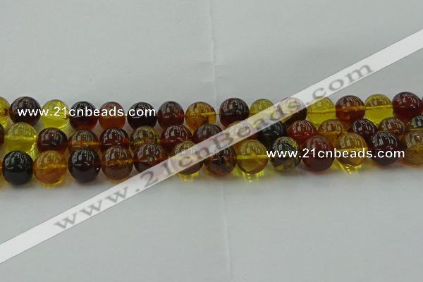 CAR505 15.5 inches 12mm - 13mm round natural amber beads wholesale