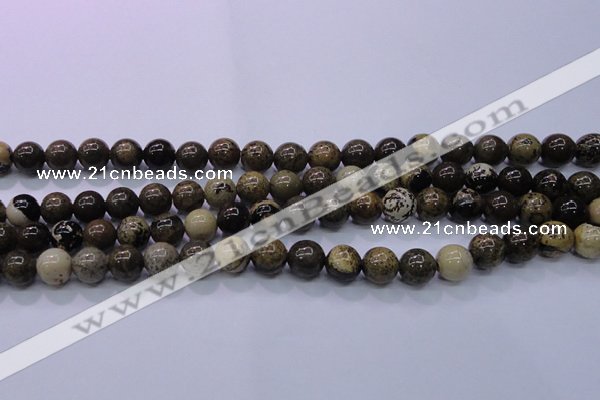 CAR51 15.5 inches 6mm round yellow artistic jasper beads