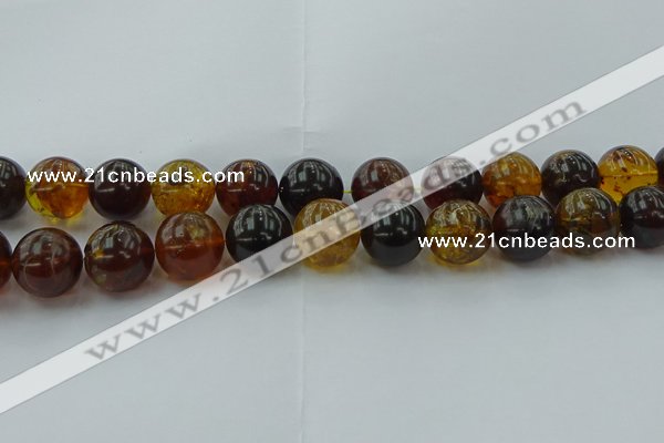 CAR510 15.5 inches 18mm - 19mm round natural amber beads wholesale