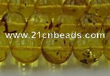 CAR524 15.5 inches 9mm - 10mm round natural amber beads wholesale