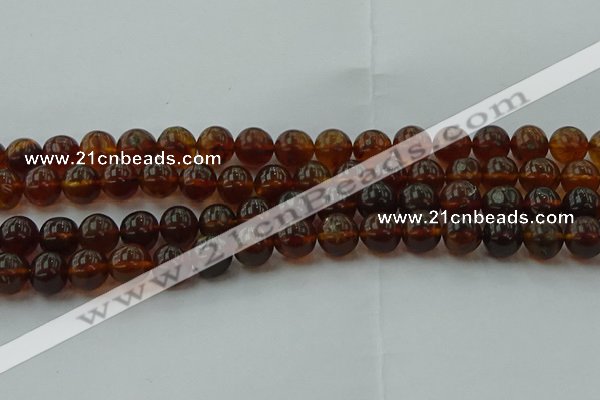 CAR529 15.5 inches 9mm - 10mm round natural amber beads wholesale