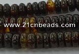 CAR533 15.5 inches 4*10mm rondelle natural amber beads wholesale