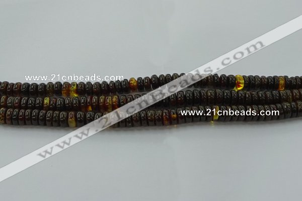 CAR533 15.5 inches 4*10mm rondelle natural amber beads wholesale