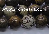 CAR54 15.5 inches 12mm round yellow artistic jasper beads