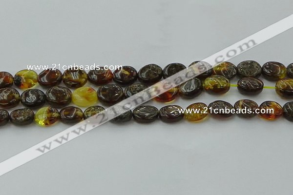 CAR545 15.5 inches 8*10mm - 9*11mm oval natural amber beads