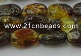 CAR546 15.5 inches 7*11mm - 8*12mm oval natural amber beads