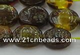 CAR547 15.5 inches 10*12mm - 11*14mm oval natural amber beads