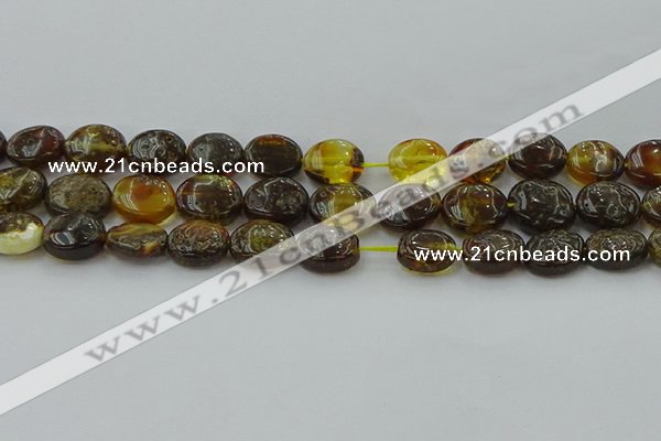 CAR547 15.5 inches 10*12mm - 11*14mm oval natural amber beads