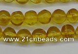 CAR551 15.5 inches 6mm - 7mm round natural amber beads wholesale