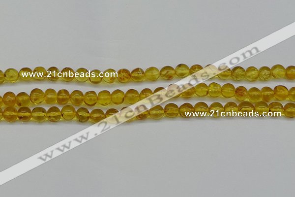 CAR551 15.5 inches 6mm - 7mm round natural amber beads wholesale