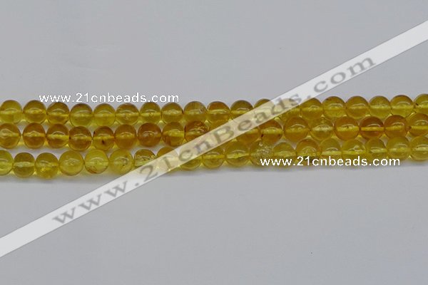 CAR552 15.5 inches 7mm - 8mm round natural amber beads wholesale