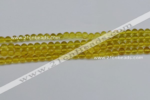 CAR559 15.5 inches 6mm - 6.5mm round natural amber beads wholesale