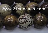 CAR56 15.5 inches 16mm round yellow artistic jasper beads