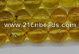 CAR564 15.5 inches 9mm - 10mm round natural amber beads wholesale