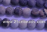 CAR61 15.5 inches 6mm round matte yellow artistic jasper beads