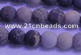 CAR62 15.5 inches 8mm round matte yellow artistic jasper beads