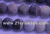 CAR63 15.5 inches 10mm round matte yellow artistic jasper beads