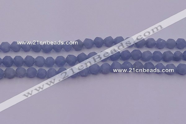 CAS211 15.5 inches 8mm faceted nuggets blue angel skin gemstone beads