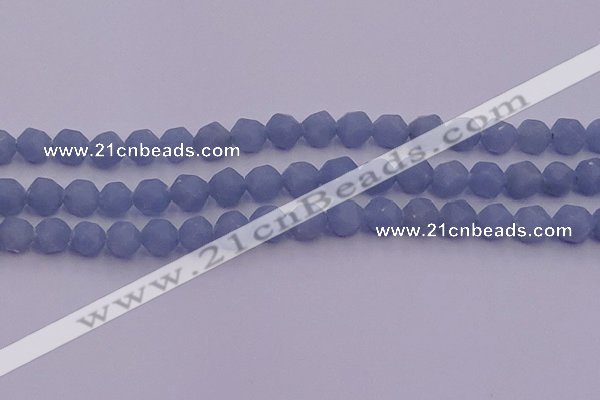 CAS212 15.5 inches 10mm faceted nuggets blue angel skin gemstone beads