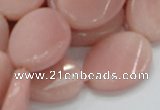 CAS28 15.5 inches 18*25mm twisted oval pink angel skin gemstone beads