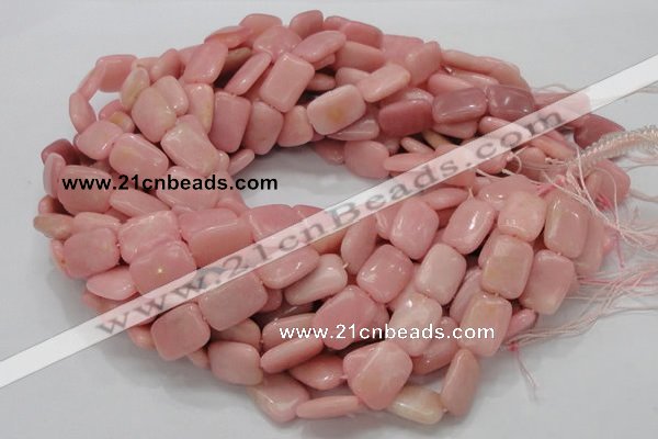 CAS29 15.5 inches 13*18mm rectangle pink angel skin gemstone beads