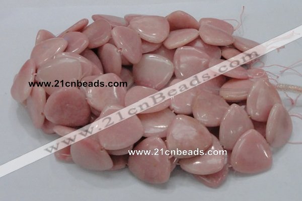 CAS32 15.5 inches 30*30mm triangle pink angel skin gemstone beads