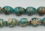 CAT05 15.5 inches 10*14mm teardrop natural aqua terra jasper beads