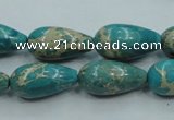 CAT06 15.5 inches 10*20mm teardrop natural aqua terra jasper beads