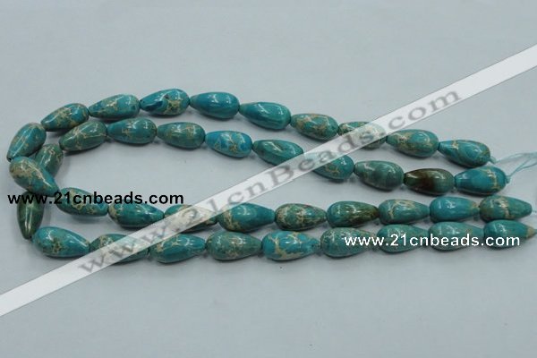 CAT06 15.5 inches 10*20mm teardrop natural aqua terra jasper beads