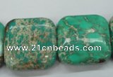 CAT108 15.5 inches 25*25mm square dyed natural aqua terra jasper beads