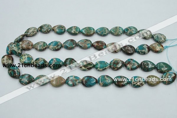 CAT11 15.5 inches 13*18mm flat teardrop natural aqua terra jasper beads