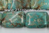 CAT16 15.5 inches 18*25mm rectangle natural aqua terra jasper beads