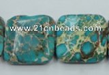 CAT18 15.5 inches 25*25mm square natural aqua terra jasper beads