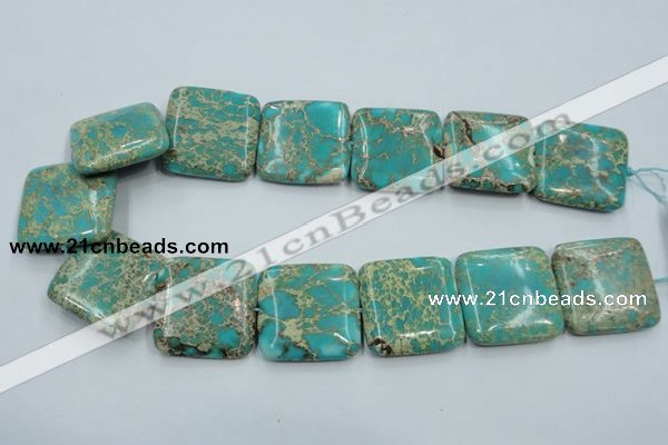 CAT19 15.5 inches 30*30mm square natural aqua terra jasper beads