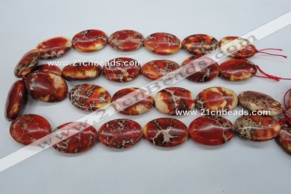 CAT204 15.5 inches 22*30mm oval dyed natural aqua terra jasper beads