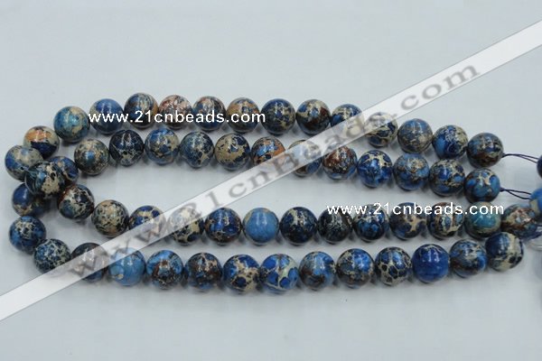 CAT213 15.5 inches 12mm round dyed natural aqua terra jasper beads