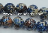 CAT215 15.5 inches 18mm round dyed natural aqua terra jasper beads