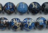 CAT216 15.5 inches 20mm round dyed natural aqua terra jasper beads