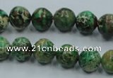 CAT221 15.5 inches 14mm round dyed natural aqua terra jasper beads