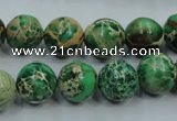 CAT222 15.5 inches 16mm round dyed natural aqua terra jasper beads