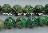 CAT222 15.5 inches 16mm round dyed natural aqua terra jasper beads