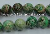 CAT223 15.5 inches 18mm round dyed natural aqua terra jasper beads