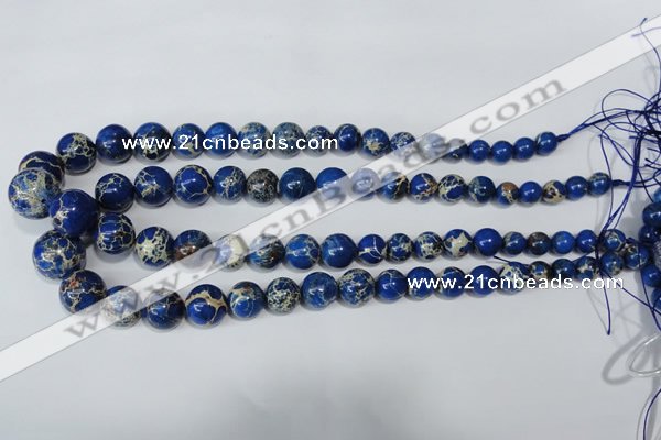 CAT300 15.5 inches 8mm - 18mm round dyed aqua terra jasper beads