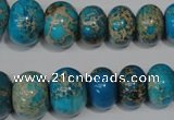 CAT302 15.5 inches 7*10mm – 15*20mm rondelle dyed aqua terra jasper beads