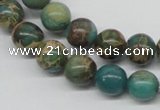 CAT5004 15.5 inches 10mm round natural aqua terra jasper beads