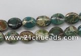 CAT5010 15.5 inches 8*10mm oval natural aqua terra jasper beads