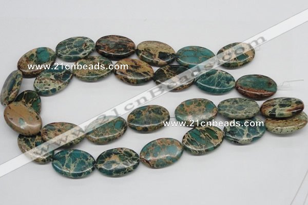 CAT5012 15.5 inches 20*30mm oval natural aqua terra jasper beads