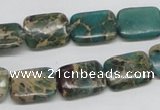 CAT5015 15.5 inches 12*16mm rectangle natural aqua terra jasper beads