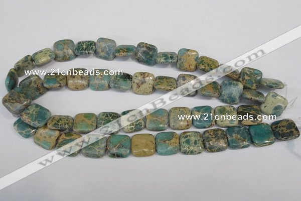 CAT5026 15.5 inches 16*16mm square natural aqua terra jasper beads